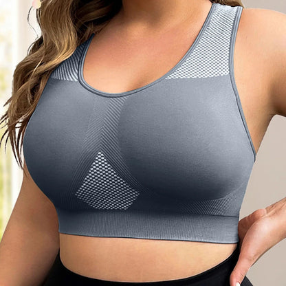 Plus Size Seamless Sports Yoga Bra With Racerback Design 1
