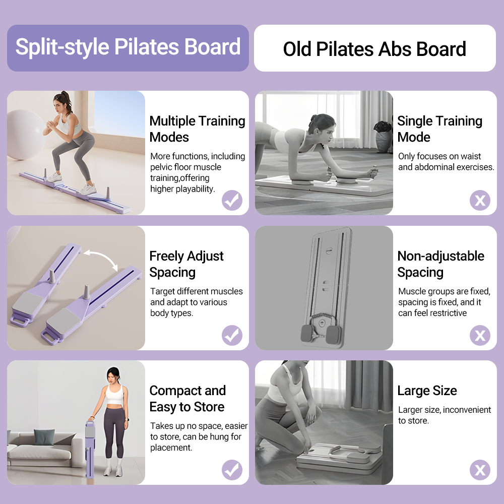 Lightweight Full Body Fitness Split Pilates Reformer 2in1 Abs  Ski Board For Home Gym Portable Core 2