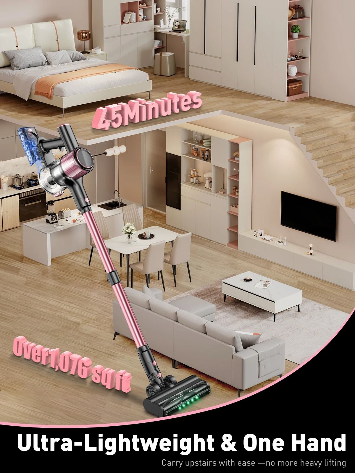 Cordless Vacuum Cleaner 10 In 1 With Powerful Suction And LED Display 3