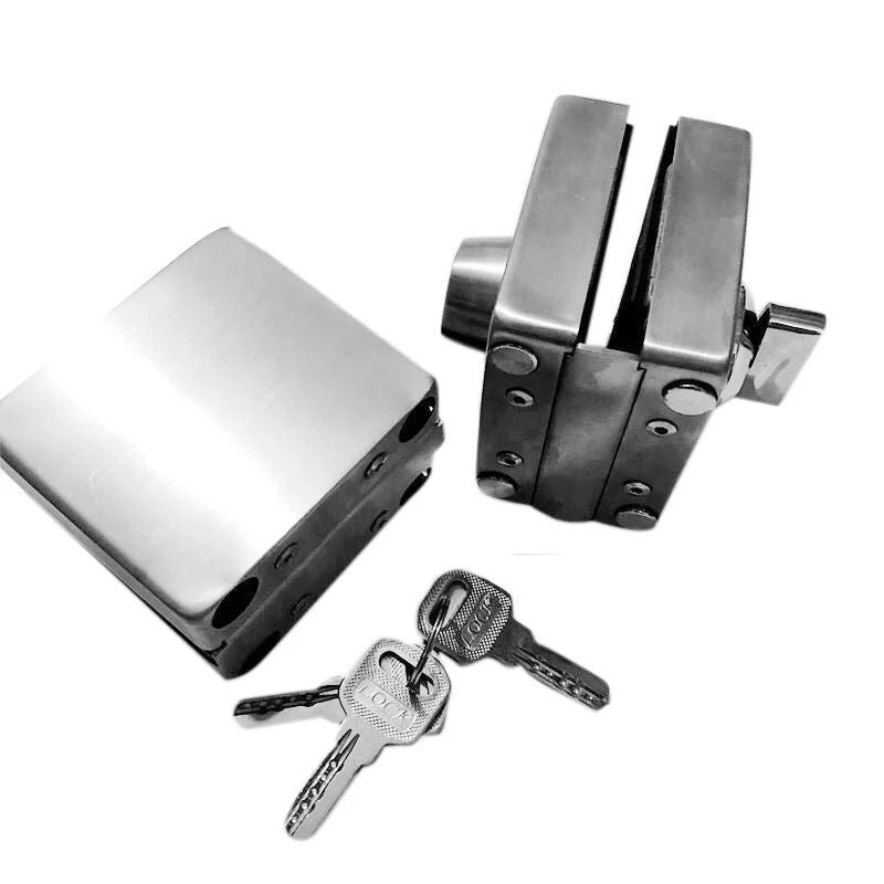 NoDrill DoubleSided Glass Door Lock Stainless Steel 1012mm 3