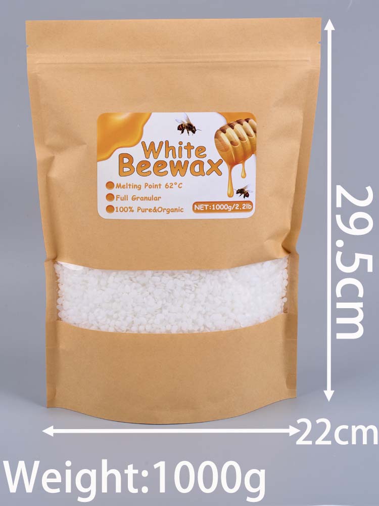 1LB Natural White Beeswax Granules, Pure Candle Making Supplies for DIY Scented Candles, Smokeless Wicks, Handmade Gift