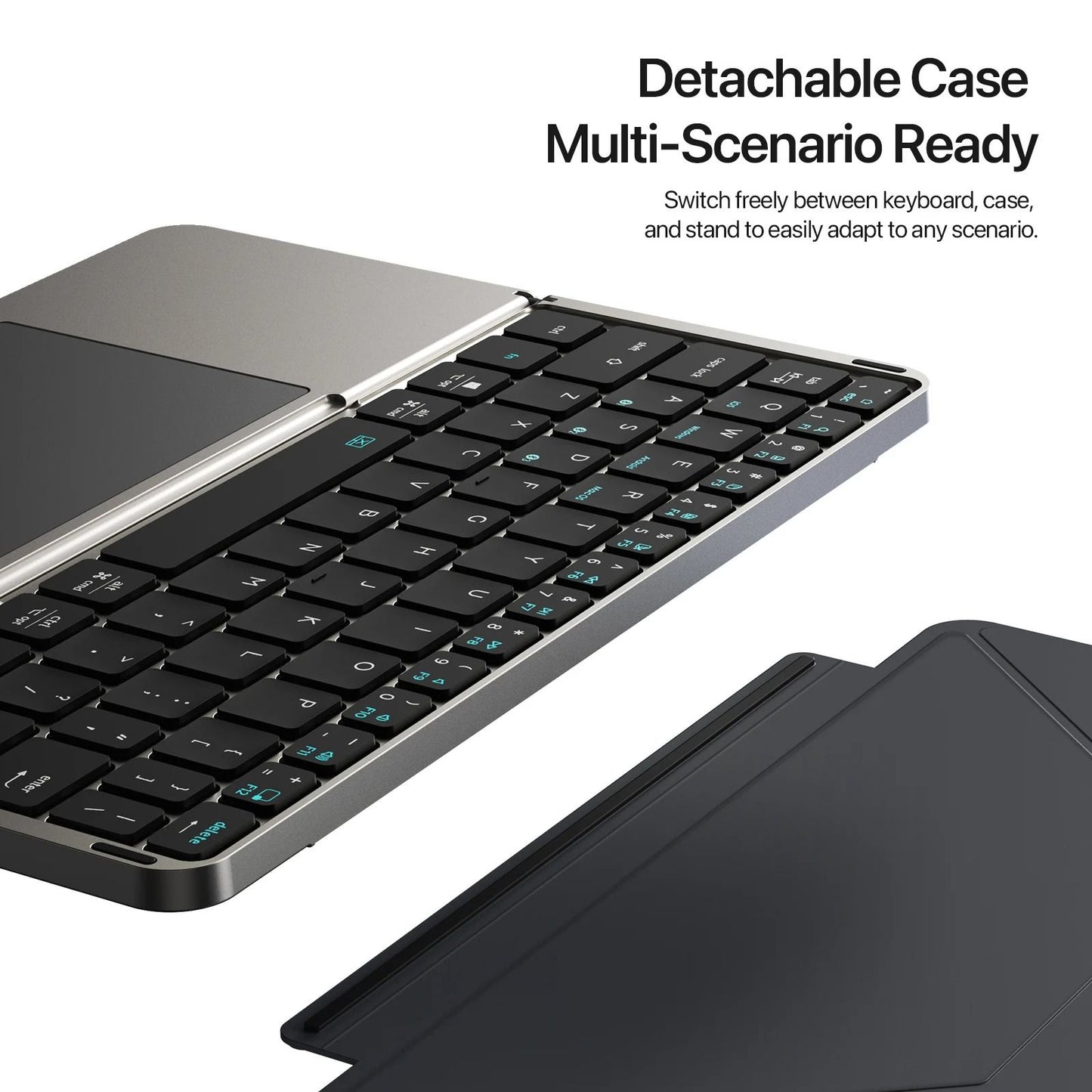 Foldable Bluetooth Keyboard With Touchpad And Phone Holder 2