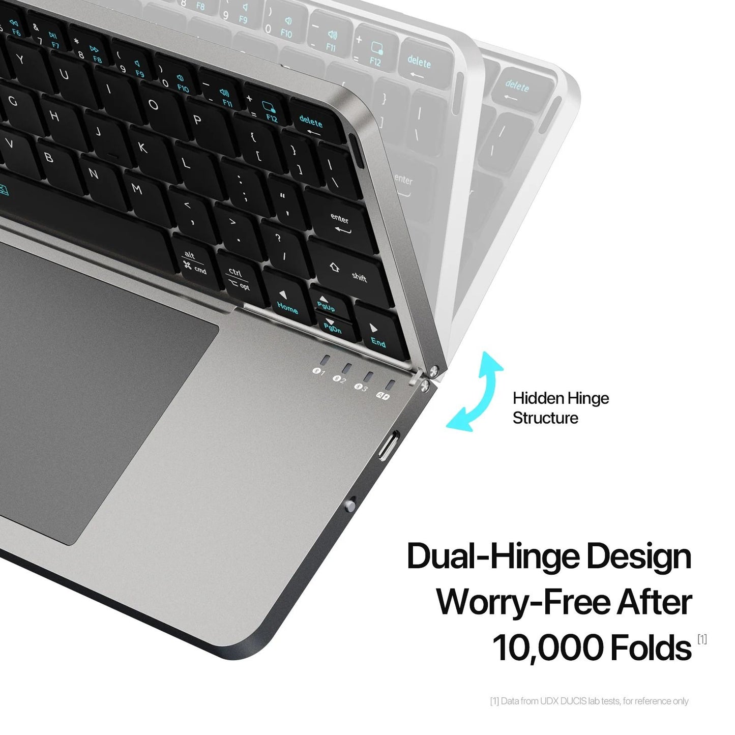 Foldable Bluetooth Keyboard With Touchpad And Phone Holder 3