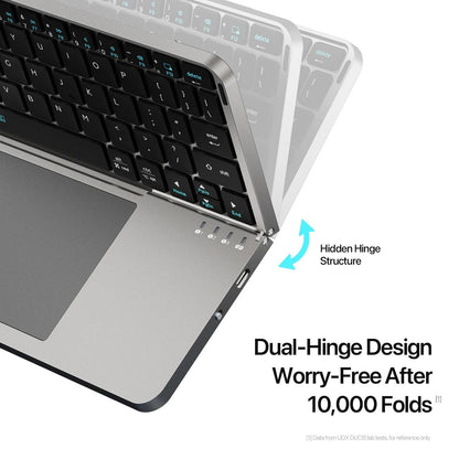 Foldable Bluetooth Keyboard With Touchpad And Phone Holder 3