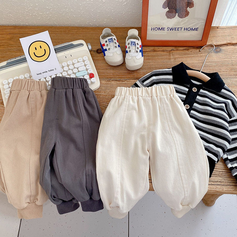Toddler Boys Girls Jogger Pants, Spring Simple Loose Unisex Solid Trousers, Infant Kids Stretch Sport Pants for Children