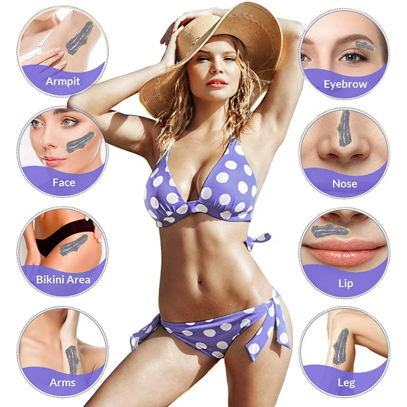Professional Hard Wax Beans for Hair Removal, 1000g Bulk Bag, All Skin Types, Low Temperature Waxing Beads for Full Body