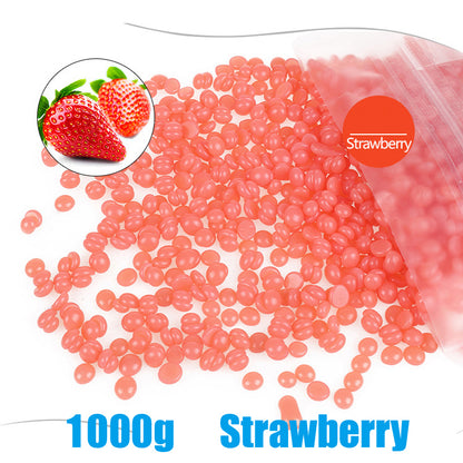 Professional Hard Wax Beans for Hair Removal, 1000g Bulk Bag, All Skin Types, Low Temperature Waxing Beads for Full Body