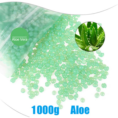 Professional Hard Wax Beans for Hair Removal, 1000g Bulk Bag, All Skin Types, Low Temperature Waxing Beads for Full Body