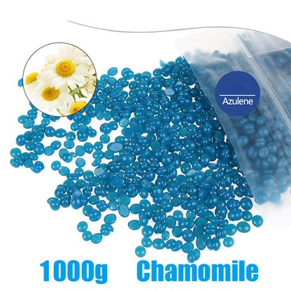 Professional Hard Wax Beans for Hair Removal, 1000g Bulk Bag, All Skin Types, Low Temperature Waxing Beads for Full Body