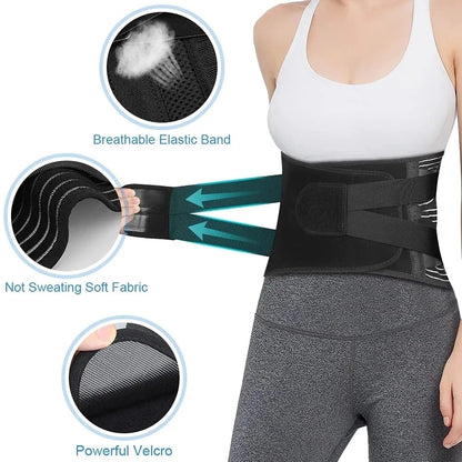 Lower Back Brace, Adjustable Lumbar Support Belt, Waist Trainer, Spine Decompression, Anti-skid, Breathable for Men