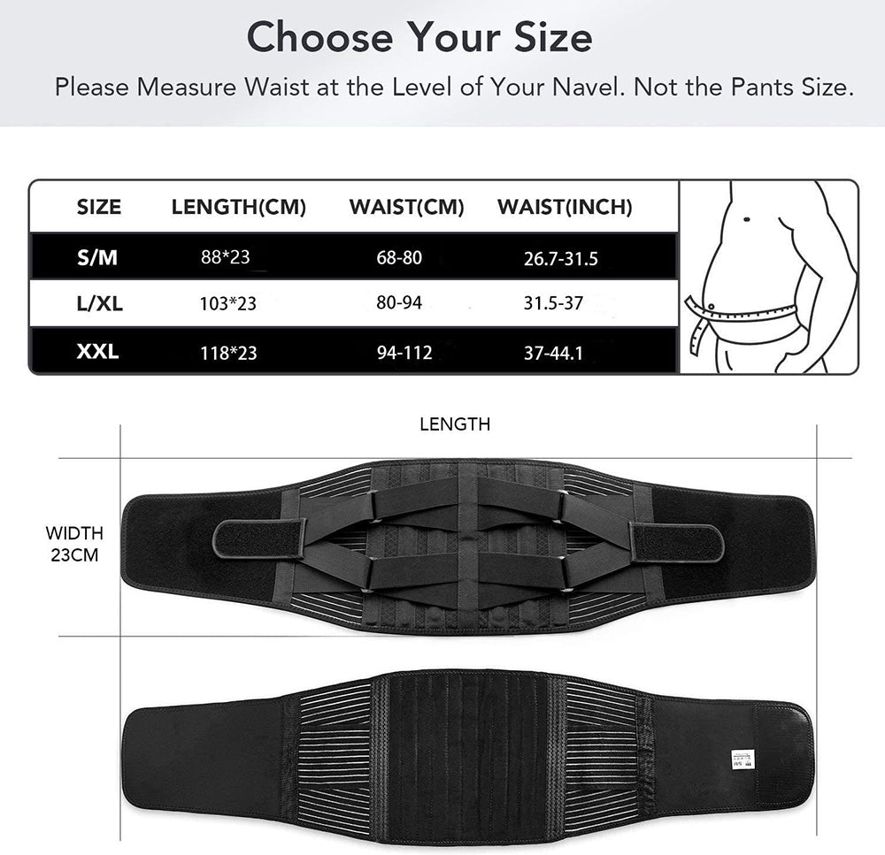 Lower Back Brace Adjustable Lumbar Support Belt Waist Trainer Spine Decompression Antiskid Breathab 3