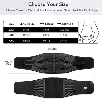 Lower Back Brace Adjustable Lumbar Support Belt Waist Trainer Spine Decompression Antiskid Breathab 3