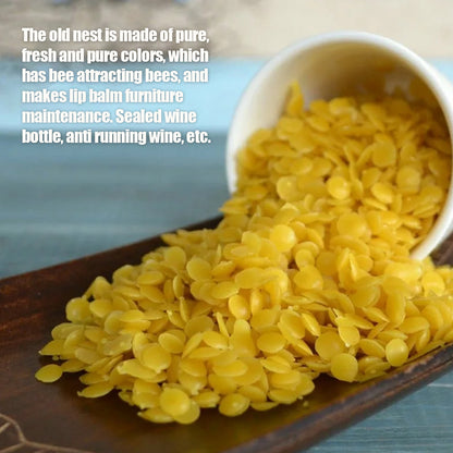 Pure Granular Beeswax, Natural Cosmetic Grade Pellets for DIY Lipstick, Furniture Polish, Wood Finish, Leather Condition