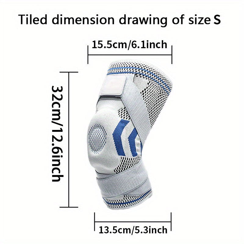 Knee Brace with Adjustable Straps, Professional Knee Sleeve, Patella Gel Pads, Side Stabilizers