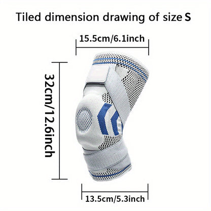 Knee Brace with Adjustable Straps, Professional Knee Sleeve, Patella Gel Pads, Side Stabilizers