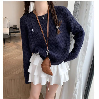 2024 New Style Womens Cable Knit Sweater, Soft And Supple Knitted Top, High End Feel for Autumn Winter