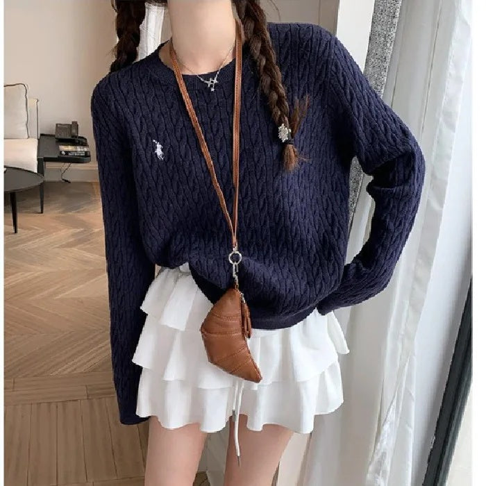 2024 New Style Womens Cable Knit Sweater, Soft And Supple Knitted Top, High End Feel for Autumn Winter