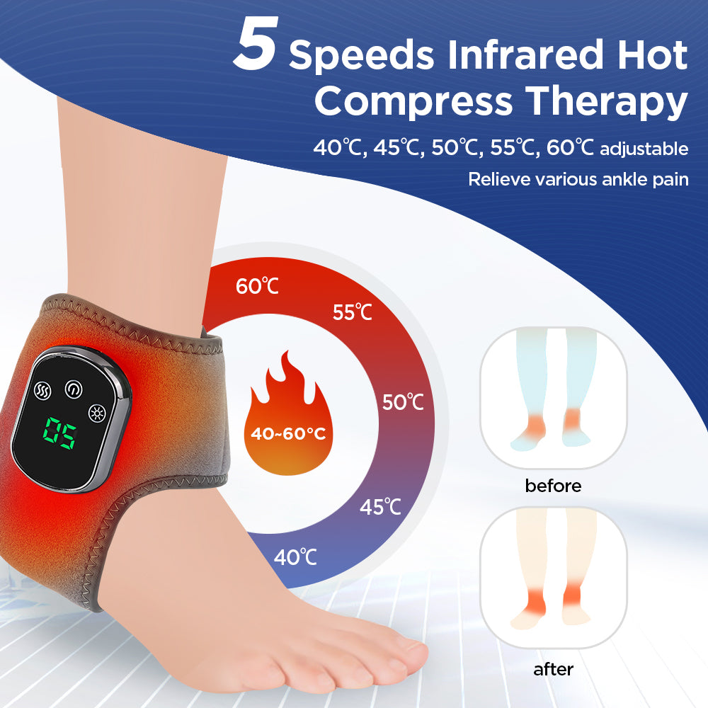 Ankle Massager Electric Foot Massager Warm Hot Compress Vibration Relaxation Ankle Brace Joint Spra 1
