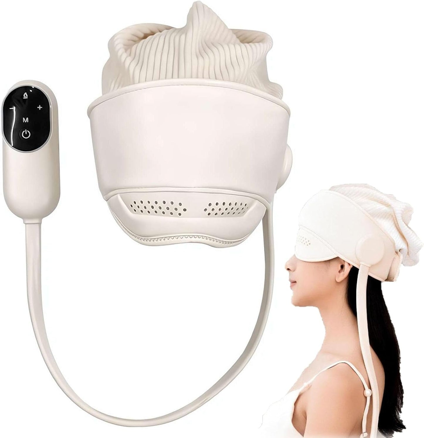 Electric Head Massager, Eye Massager Graphene Heating, Air Pressure, Hot Compress for Relax, Sleep Aid, Stress Relief