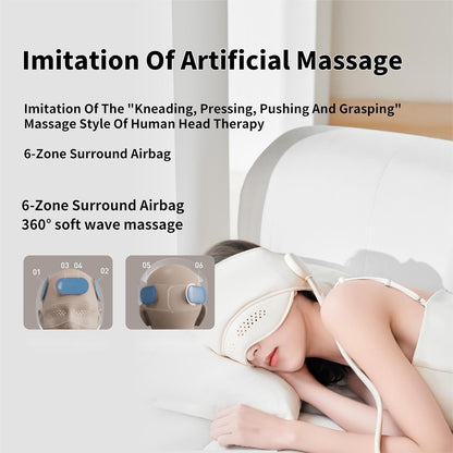 Electric Head Massager, Eye Massager Graphene Heating, Air Pressure, Hot Compress for Relax, Sleep Aid, Stress Relief