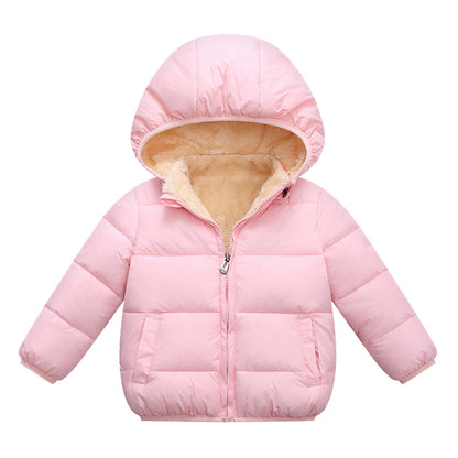 Warm Plush Baby Children Coats Winter Thick Jackets, Fur Hooded Thicken Outerwear for Girls, Kids Clothes Snowsuit