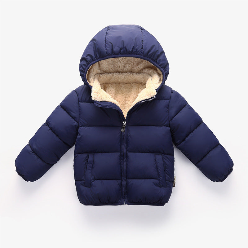 Warm Plush Baby Children Coats Winter Thick Jackets, Fur Hooded Thicken Outerwear for Girls, Kids Clothes Snowsuit