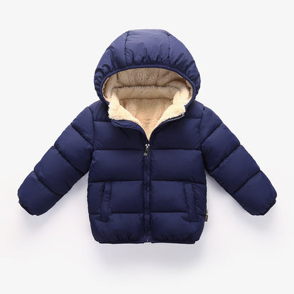 Warm Plush Baby Children Coats Winter Thick Jackets, Fur Hooded Thicken Outerwear for Girls, Kids Clothes Snowsuit