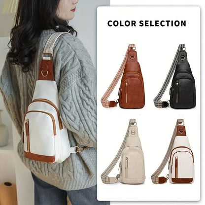 Large Capacity PU Chest Bag for Women Single Shoulder Crossbody