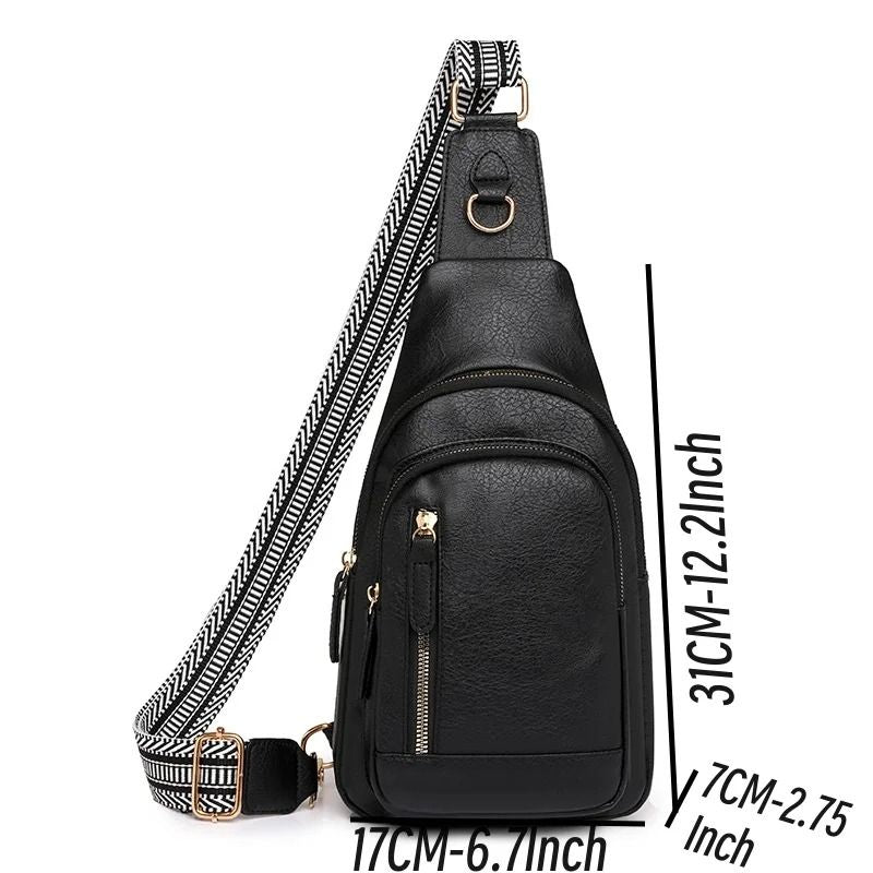 Large Capacity PU Chest Bag For Women Single Shoulder Crossbody 4