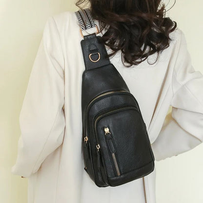 Large Capacity PU Chest Bag For Women Single Shoulder Crossbody 5