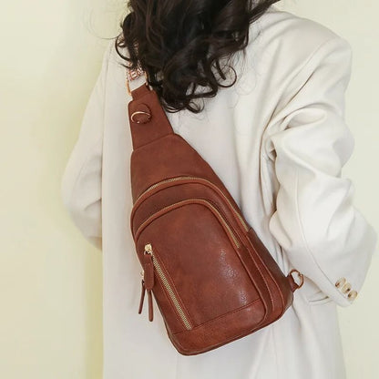 Large Capacity PU Chest Bag For Women Single Shoulder Crossbody 7
