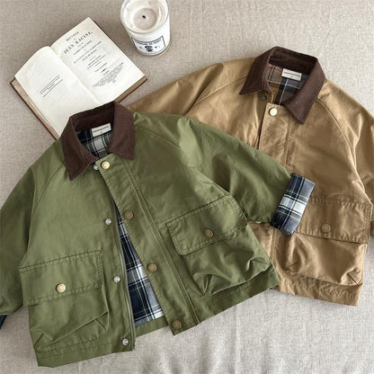 Infant Toddler Child Trench Jacket, Fashion Baby Girl Boy Cargo Patchwork Coat, Spring Autumn Dust Coat Baby Clothes