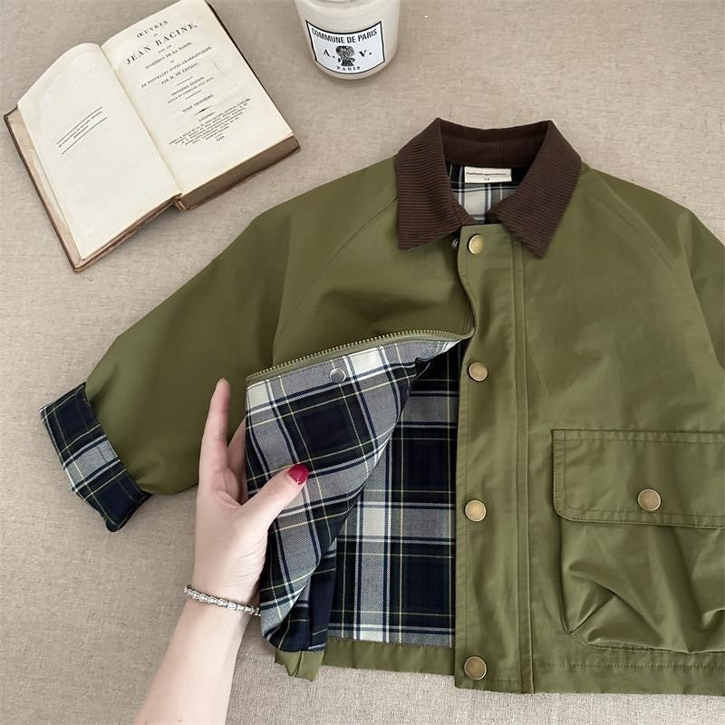 Infant Toddler Child Trench Jacket, Fashion Baby Girl Boy Cargo Patchwork Coat, Spring Autumn Dust Coat Baby Clothes