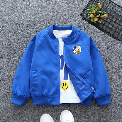 Childrens New Autumn Jacket For Boys  Girls Fashion Donald Duck Print Outerwear Kids Spring Windbre 1
