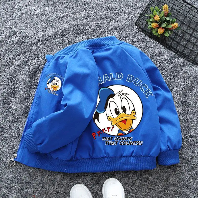 Childrens New Autumn Jacket For Boys  Girls Fashion Donald Duck Print Outerwear Kids Spring Windbre 2