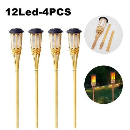 Solar LED Flame Effect Bamboo Garden Light 7