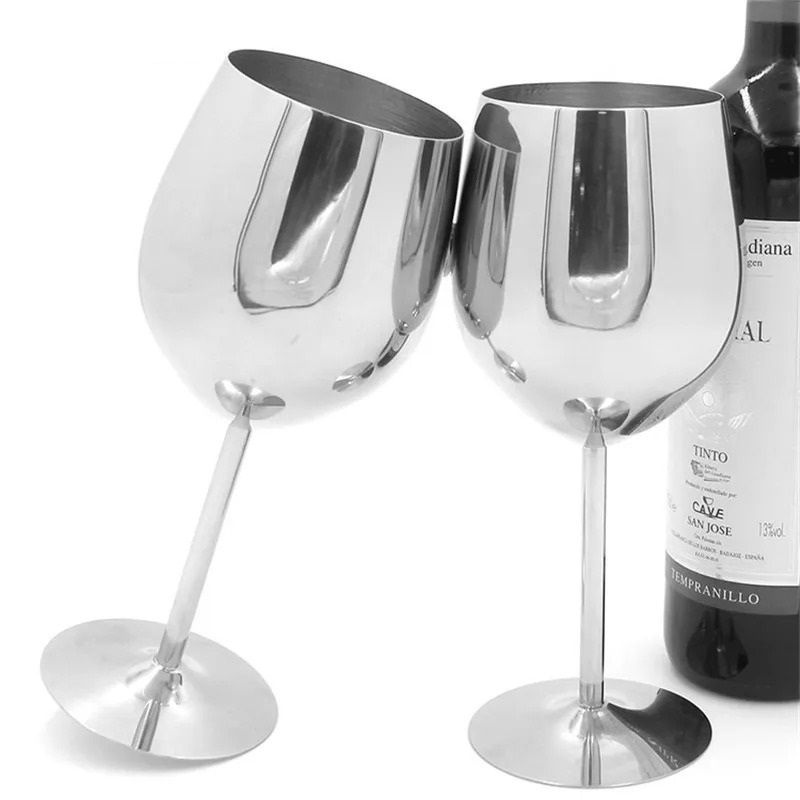 Premium Stainless Steel Red Wine Goblet Set of Two