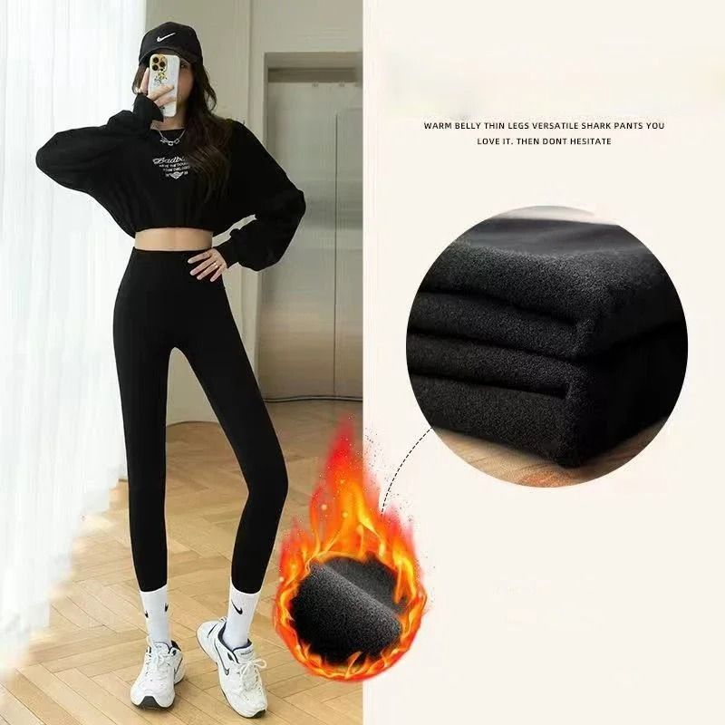 Womens Thermal Fleece Leggings High Waist Warm Winter Pants 10