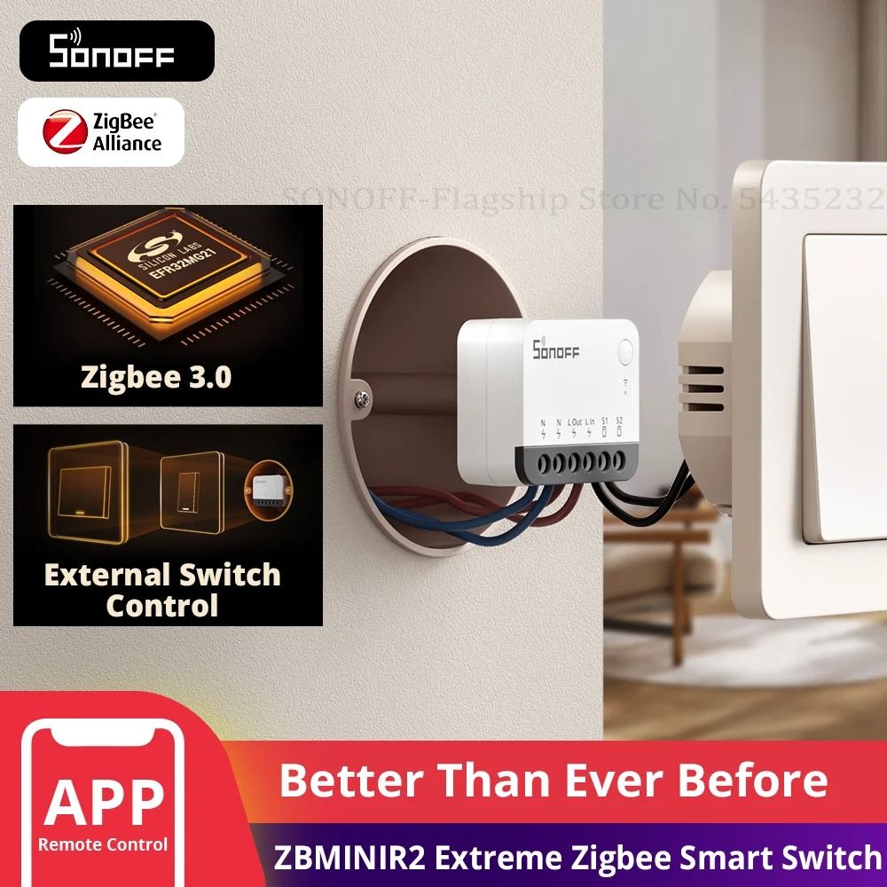 SONOFF ZBMINIR2 Zigbee Smart Switch with Detach Relay and Remote Control
