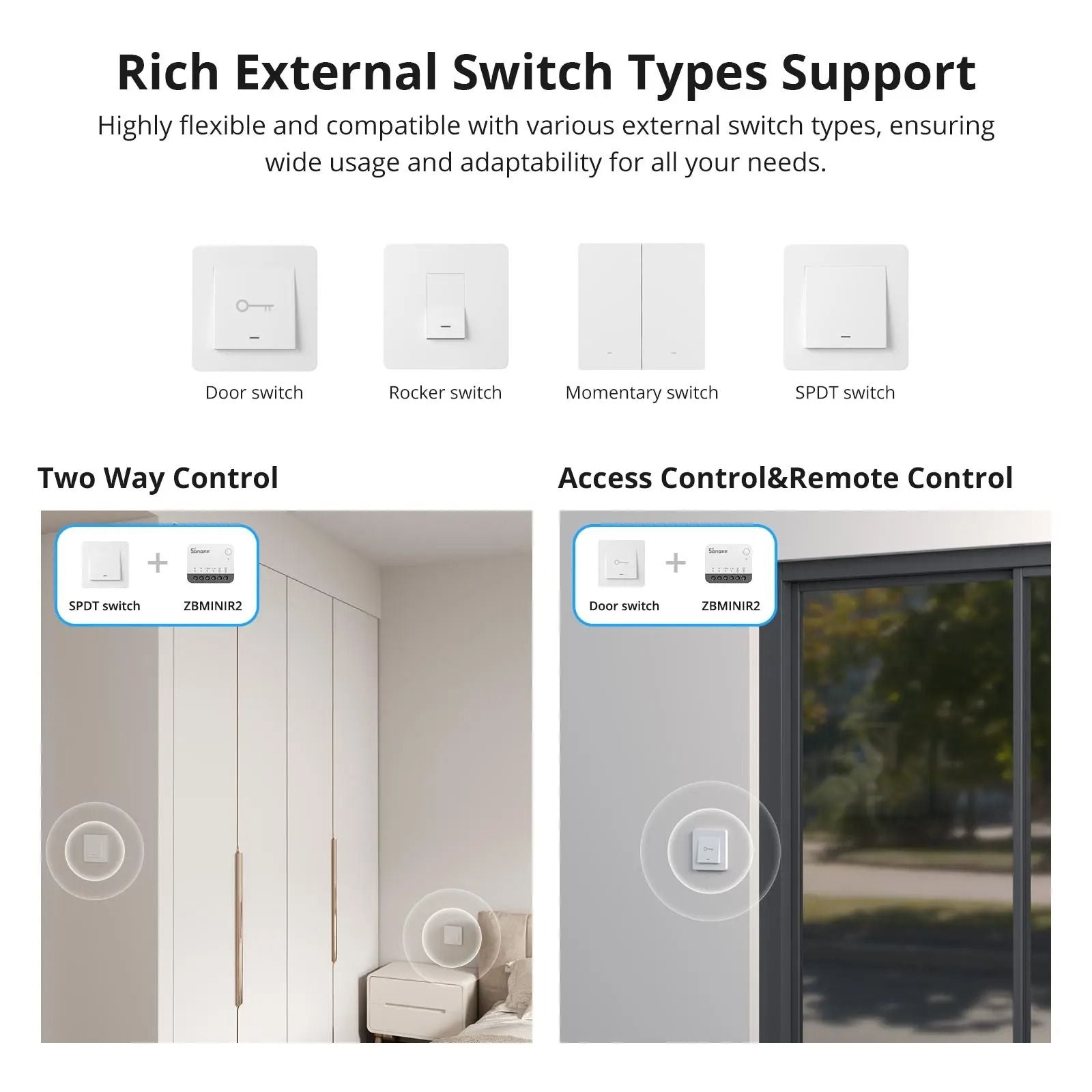 SONOFF ZBMINIR2 Zigbee Smart Switch With Detach Relay And Remote Control 1