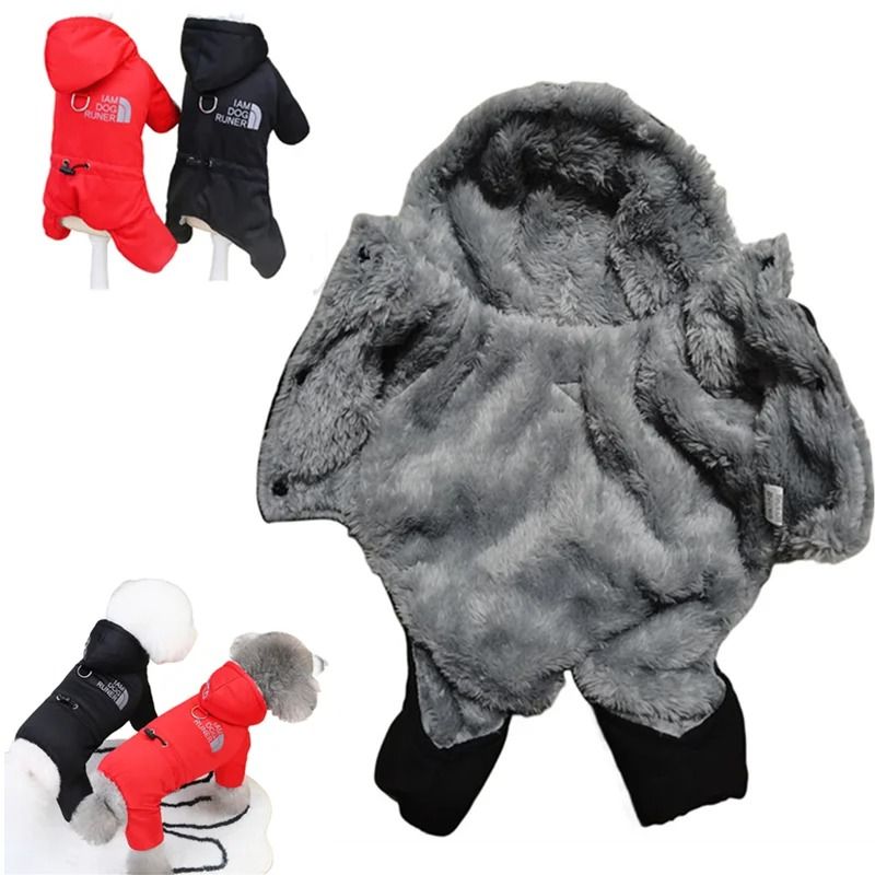 Waterproof Winter Dog Jumpsuit with Hood