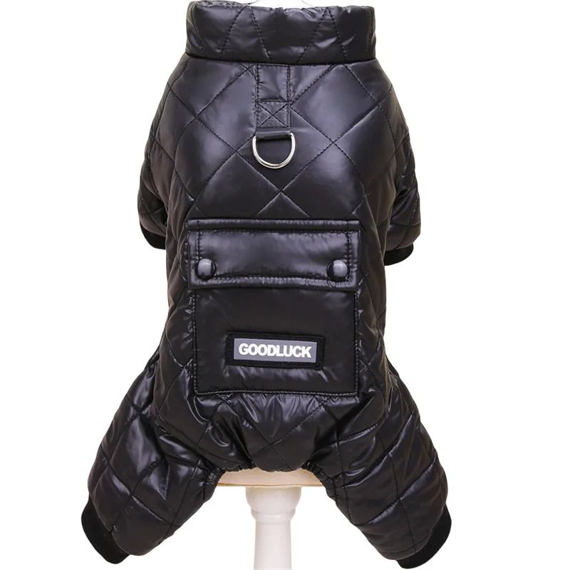 Waterproof Winter Dog Jumpsuit With Hood 12