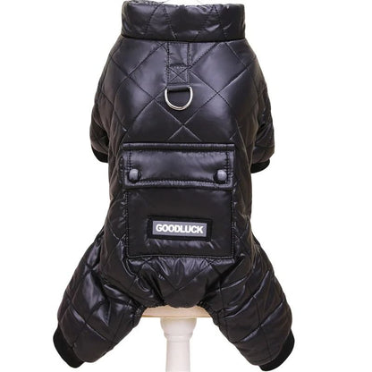 Waterproof Winter Dog Jumpsuit With Hood 12