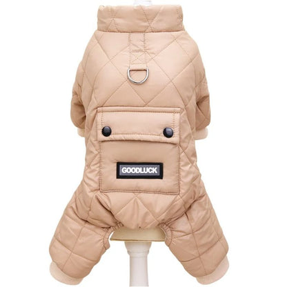 Waterproof Winter Dog Jumpsuit With Hood 13