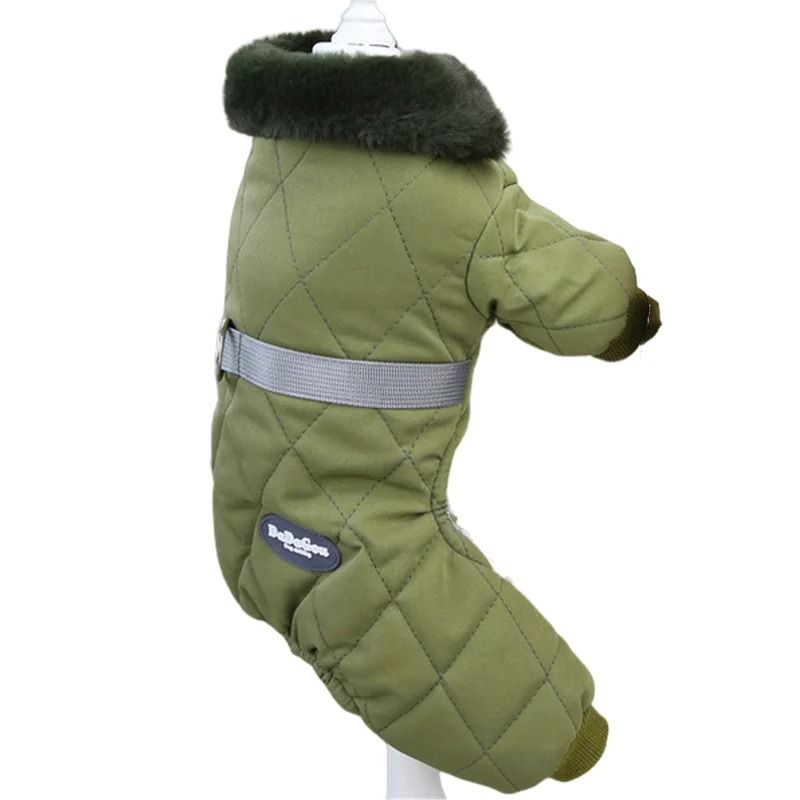 Waterproof Winter Dog Jumpsuit With Hood 14
