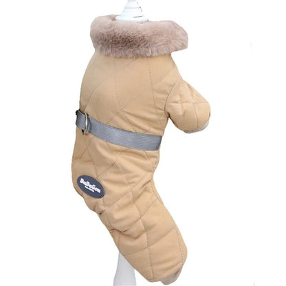 Waterproof Winter Dog Jumpsuit With Hood 15