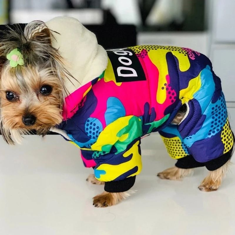 Waterproof Winter Dog Jumpsuit With Hood 2