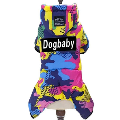 Waterproof Winter Dog Jumpsuit With Hood 8