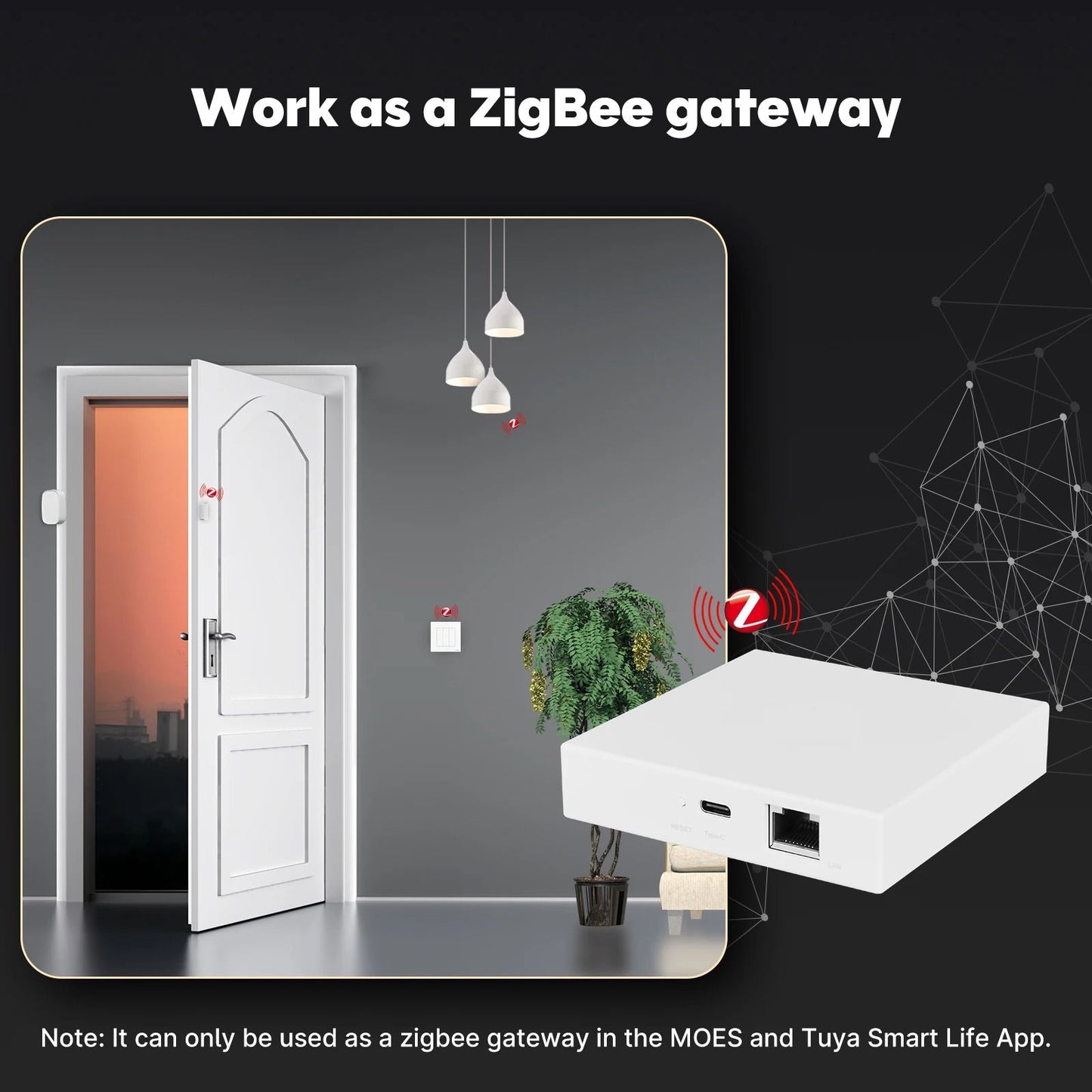MOES Tuya Zigbee Matter Thread Gateway Smart Home Hub Bridge 2