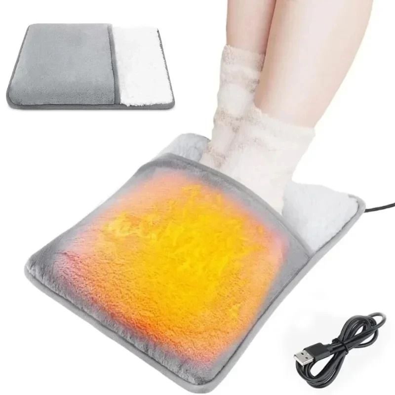 Portable USB Electric Foot Heating Pad Soft Plush Foot Warmer